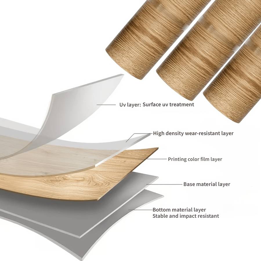 Self Adhesive Floor Stickers 2 Roll Wood Grain