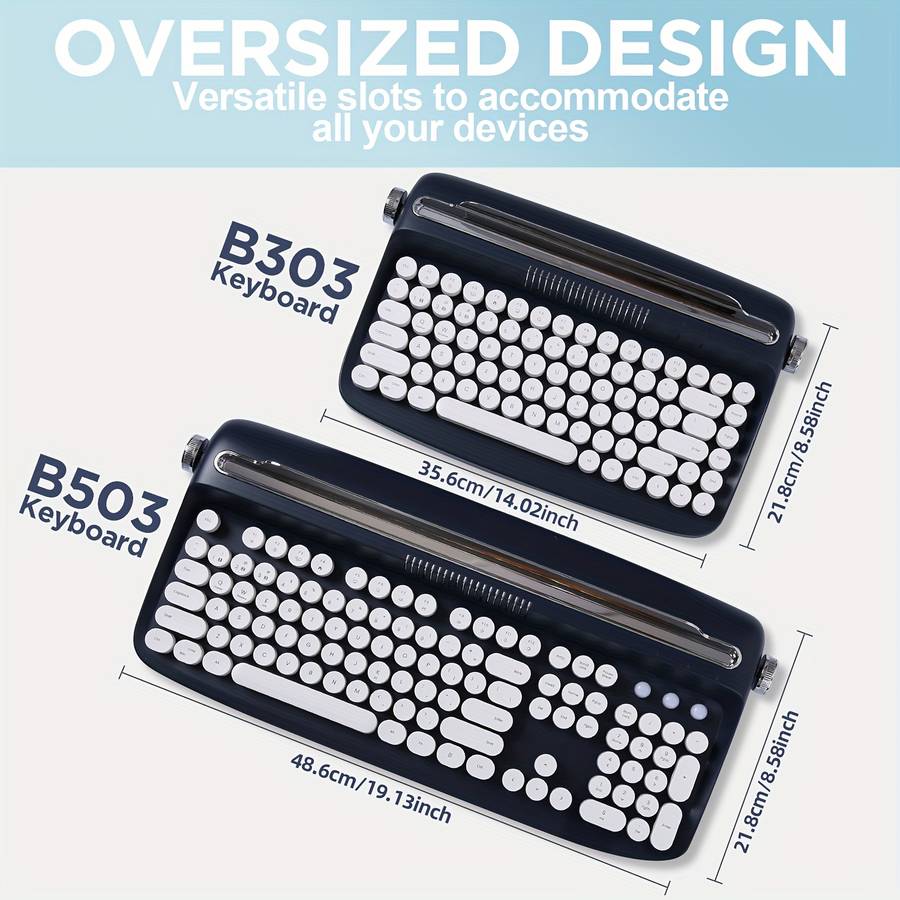 YUNZII B303 Blue Wireless Keyboard