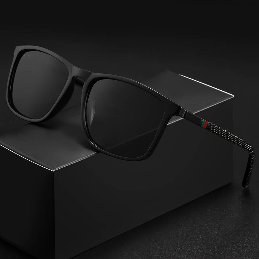 Mens Glasses Color Brown  Add  Matte Black Frame Red Leg Gray  Add  Glossy Black
