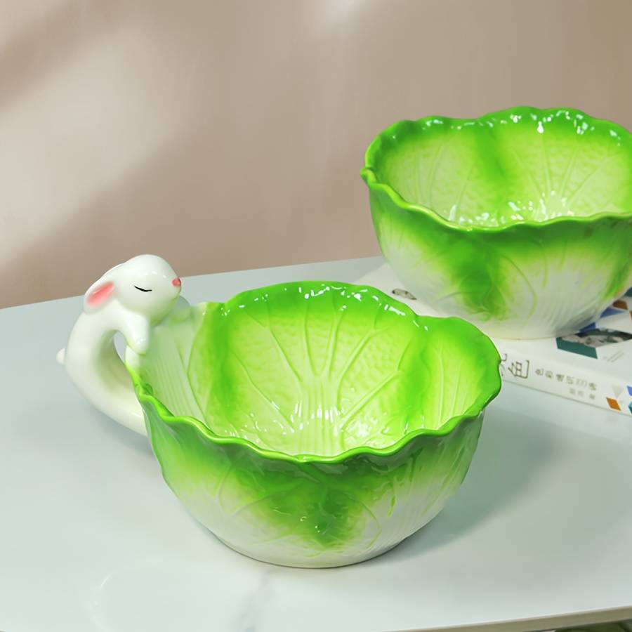Bowl Model Cabbage Rabbit Handle Bowl