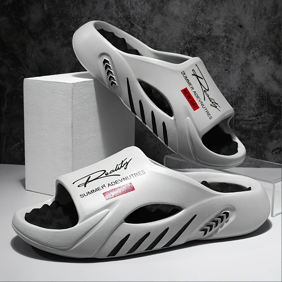 Men Slippers Summer Style Deep Grey Size Uk 8.5 To 9