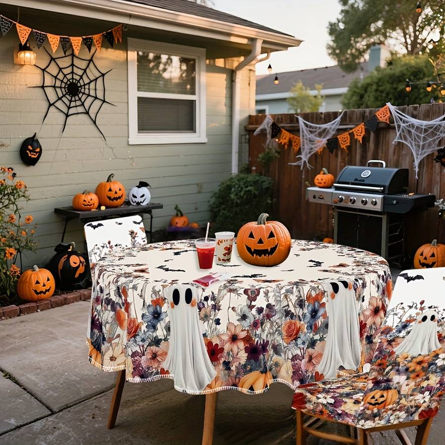 Halloween tablecloth decoration size Rectangular Table 55 x 70in or 140 x 180cm