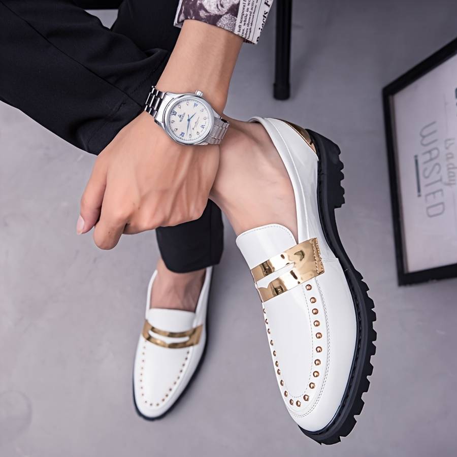 Mens Leather Shoes Color White Sizeuk 8