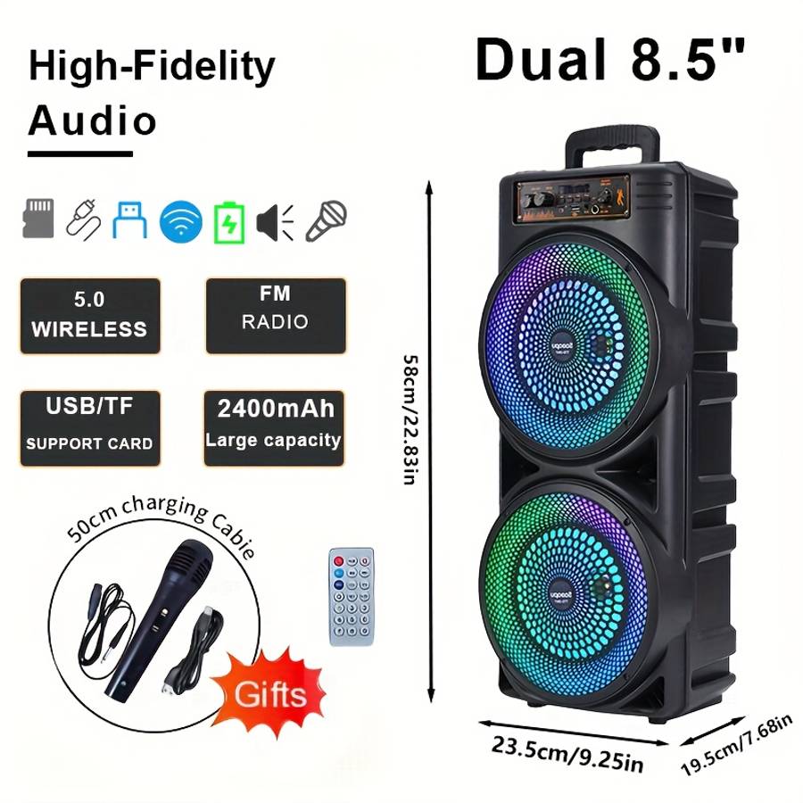 Classic With High Fidelity Dual 8.5 Inch Floor For Live Performance 8.5 Inch Red