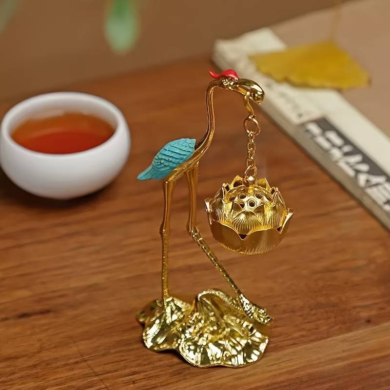Incense Burner Color  Colorful Feather Golden Crane