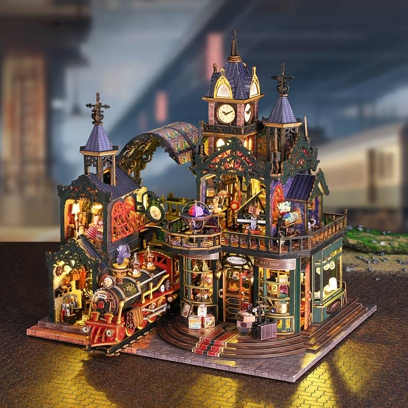 Building Toy Architectural Model Toy Set Style Trajectory Castle  Without Dust Cover