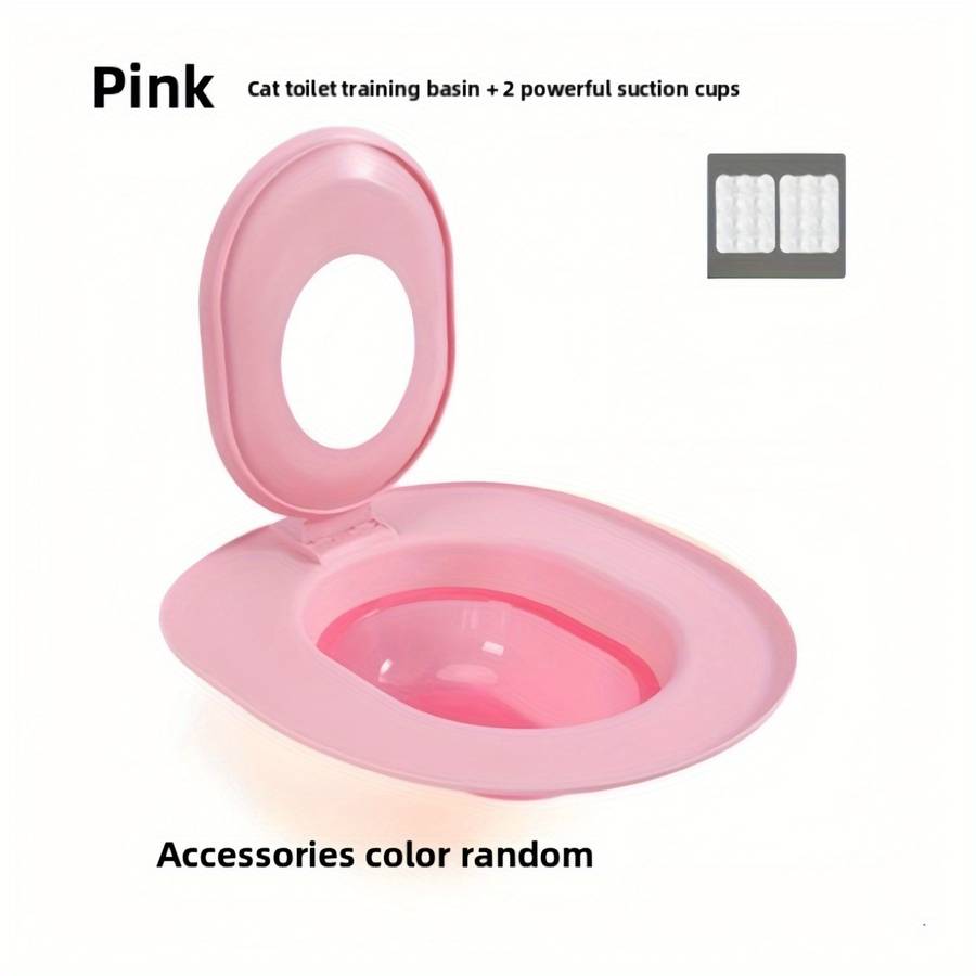 Pet Supplies Color Pink Cat Toilet Training Basin  Add  2 Strong Suction Cups Size Set