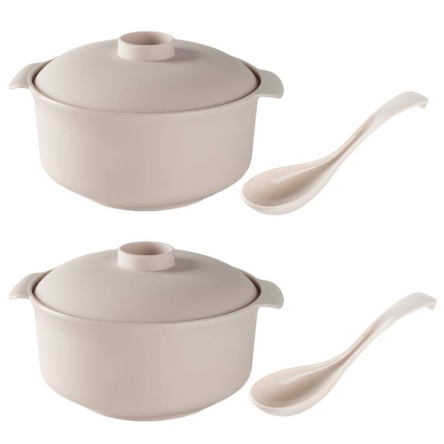 Bowl Items Beige 4Piece Set 2Pcs Bowl  2Pcs Spoon