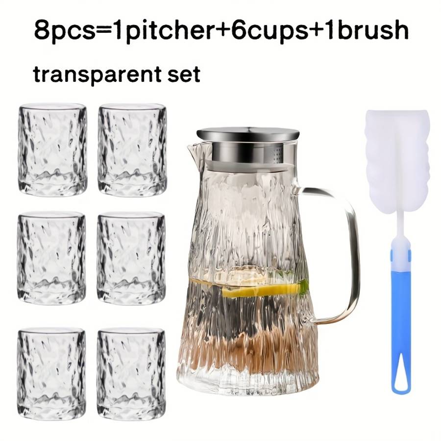 Water Cup Color Transparent Color Quantity8Pcs 1Jug 6Cups 1Brush