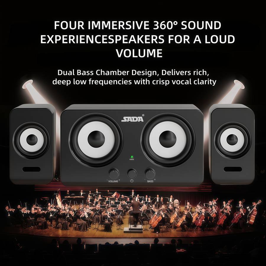 Speaker Color Black Items2.1 Channel Stereo Surround Sound