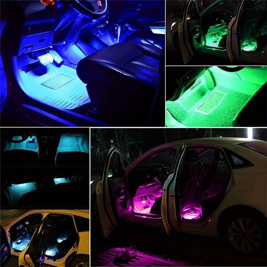 App Controlled Rgb Car Ambient Lighting Kit 48Led Usb-Powered Music Sync Footpa