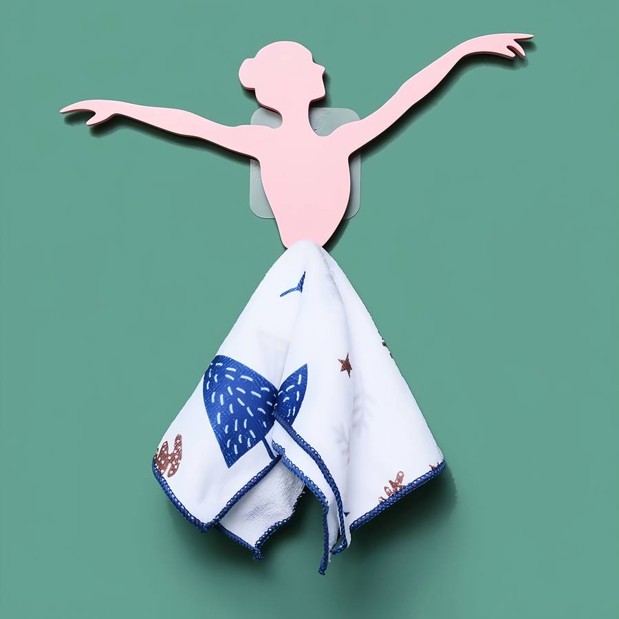Green Ballet Dancer Hook Adhesive Wall Mount Hanger For color 1pc Green