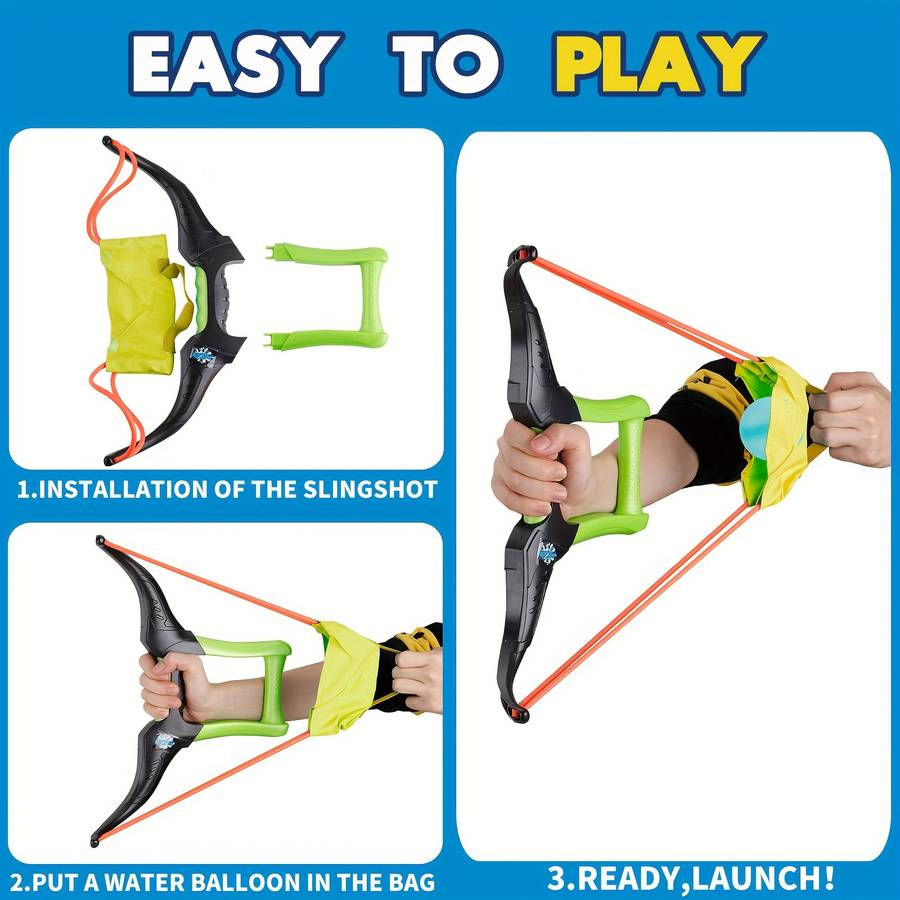 Toy Weapons Items Black Green Launching Bow  Add  12 Water Balloons  Add  Storage Bag