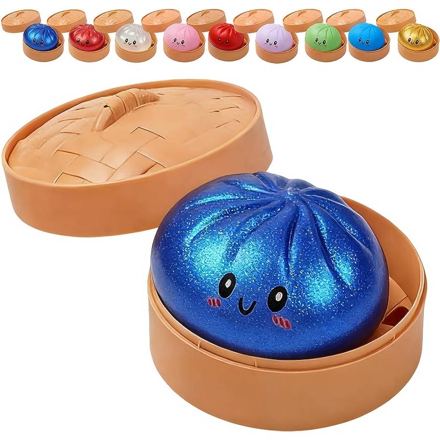 Squeezable Toys Material 4 Buns 4 Pot Lids 4 Base Lids Random Colors