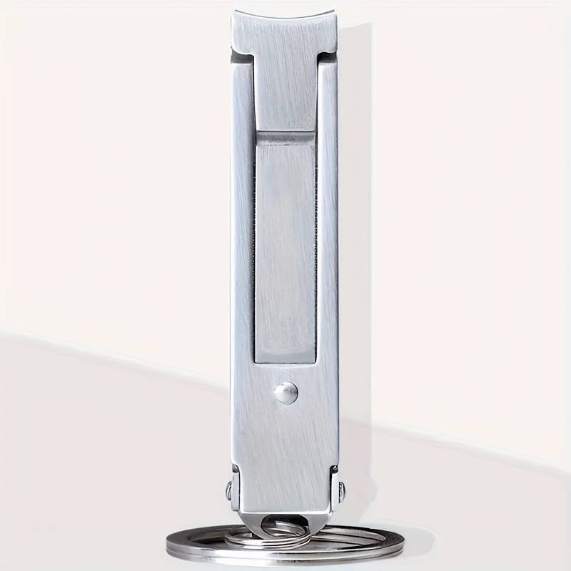 1pc Compact Stainless Steel Nail Clippers With A Foldable Design And Built-in Nail File For Con
