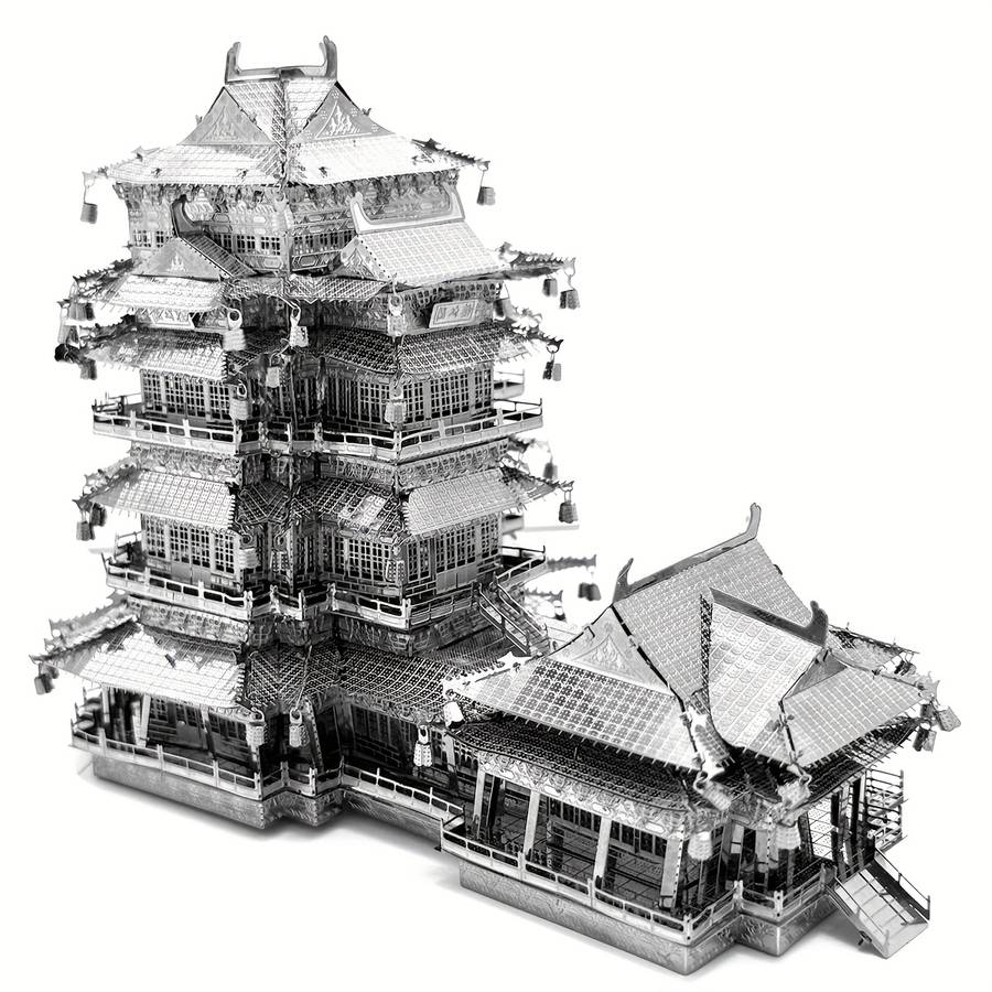 Building Toy Architectural Model Toy Set Color Silvery Yuejiang Tower