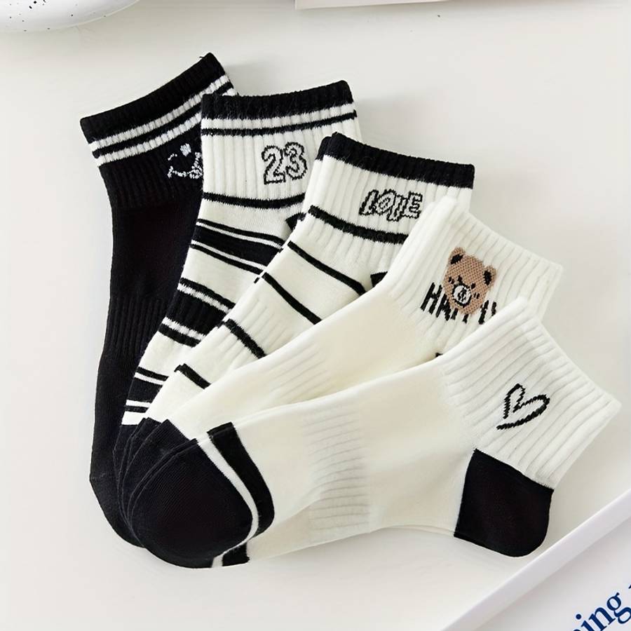 Women S Socks Color 5 Pairs Of Random Mixed Colors Size Onesize