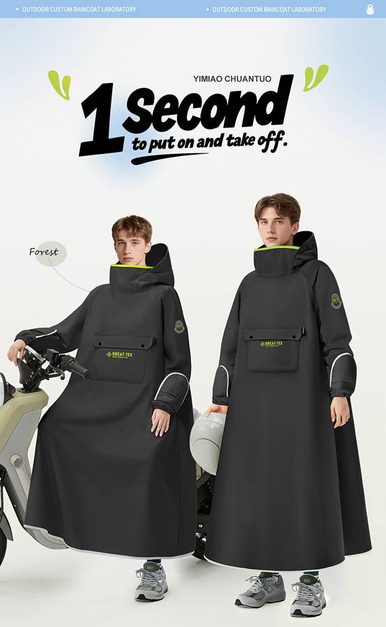 Raincoat Ink Black Size Uk M