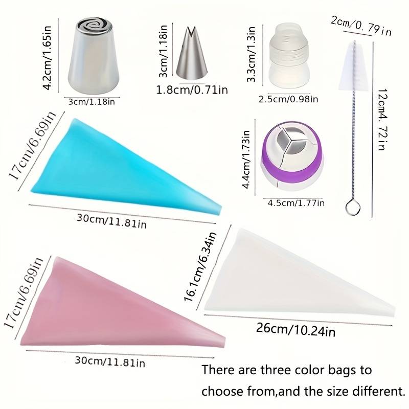 Professional Cake Decorating Head Color 13 Piece Decorating Set  White Bag