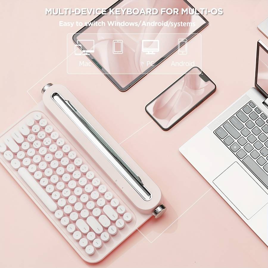 YUNZII B303 Pink Wireless Keyboard