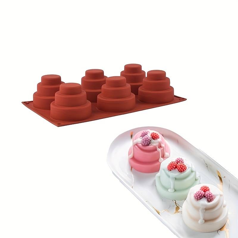 Suitable For Baking Molds Color Brick Red Model Three Layer Cake Mold