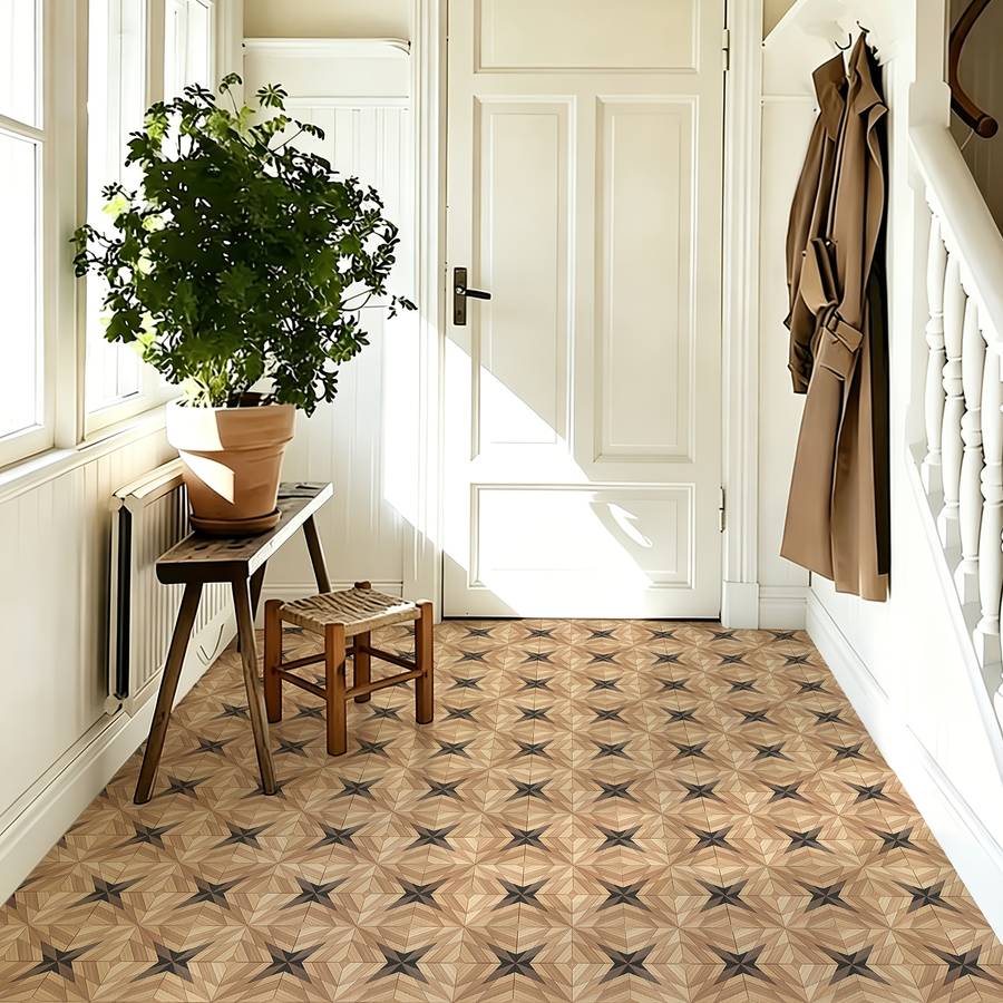 Self Adhesive Floor Stickers 40*120Cm Wood Grain