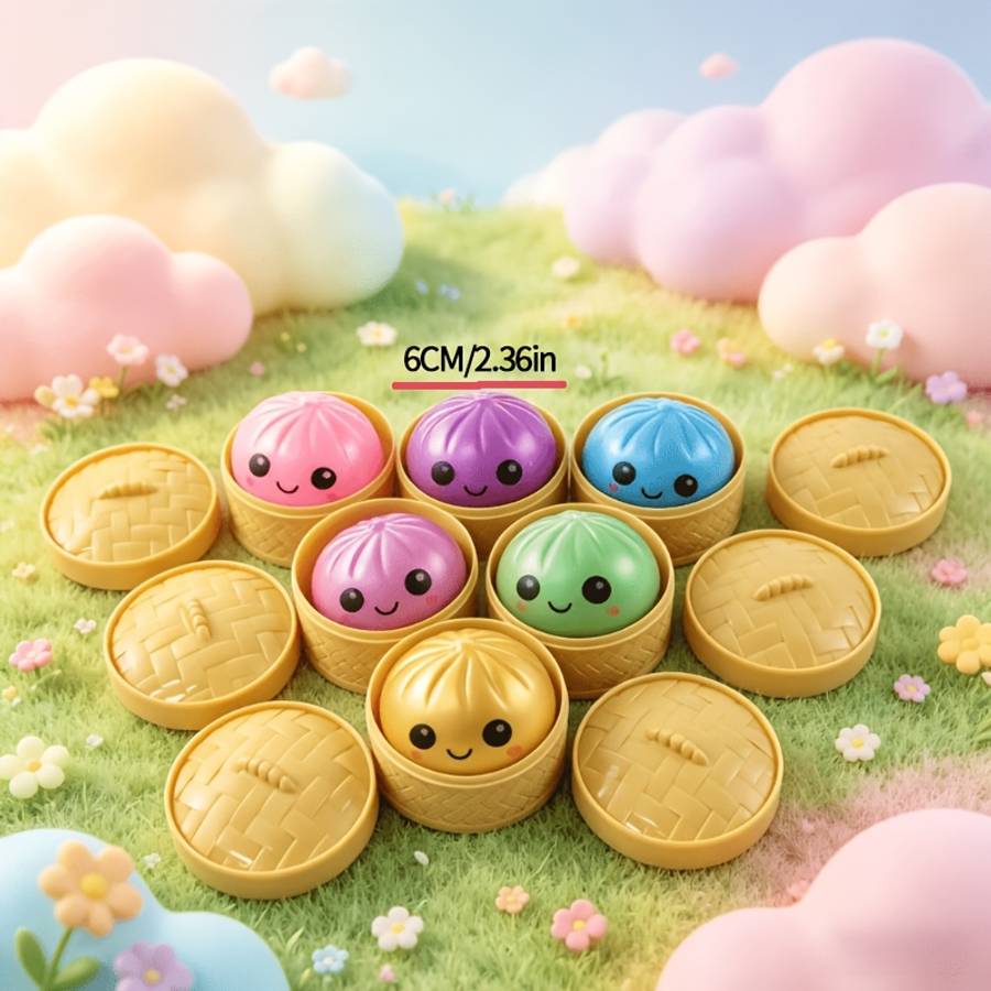 Squeezable Toys Color Random Color Style 3Pcs Set1 Bun 1Lid 1Base
