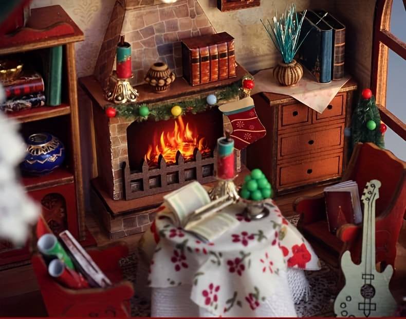 Building Toy Architectural Model Toy Set Style Christmas Cozy Cabin