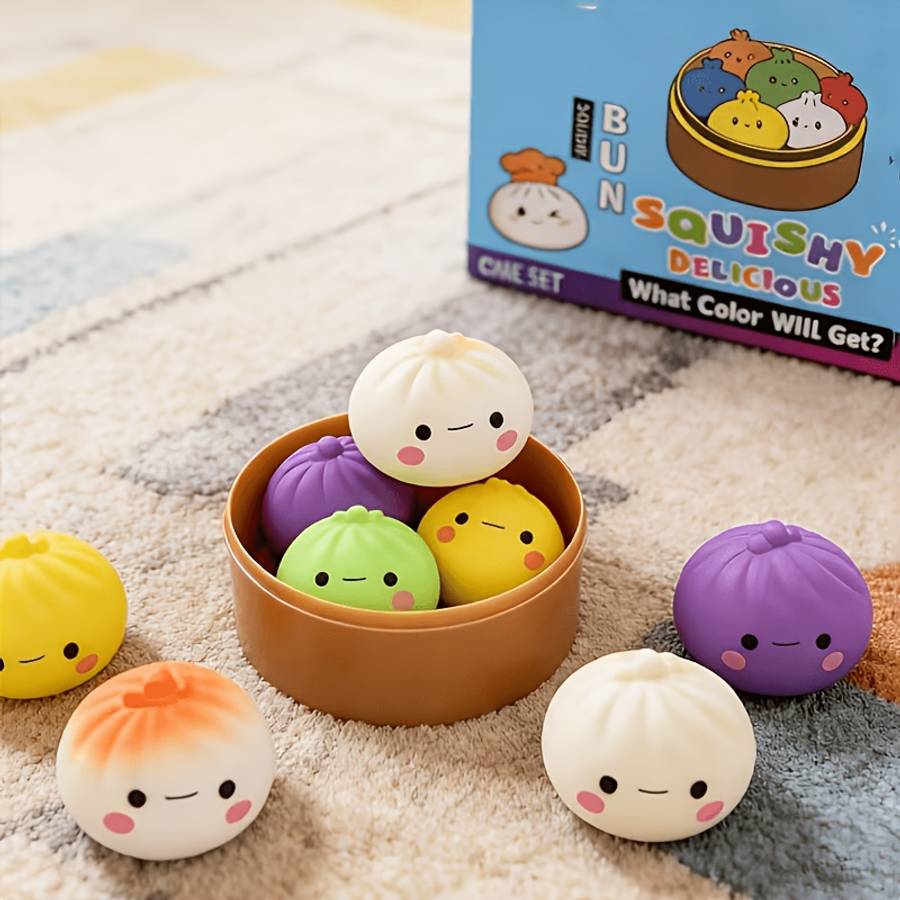 Squeezable Toys Color Random Color Style Style Bun Squeezing Toy