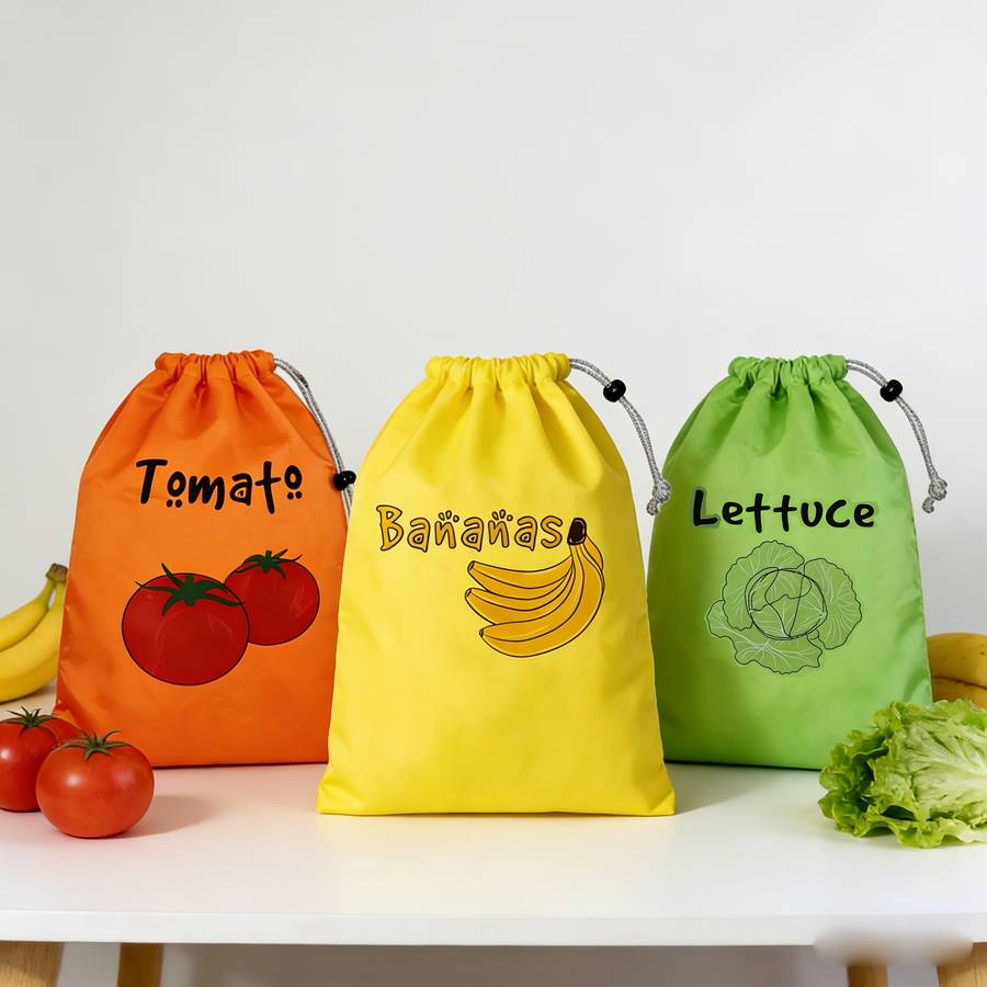 Food Storage Bags Quantity 5Pcs 3Bananastomatolettuce