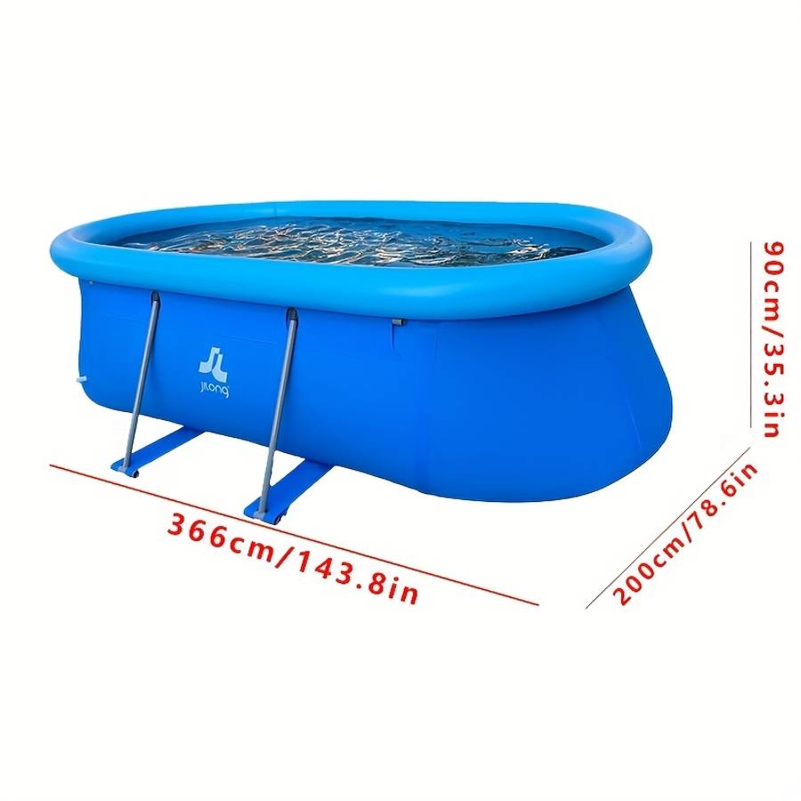 Swimming Pool Model Oval 366 12'*6.6'*90.17Cm Materialthickened Mesh Pvc
