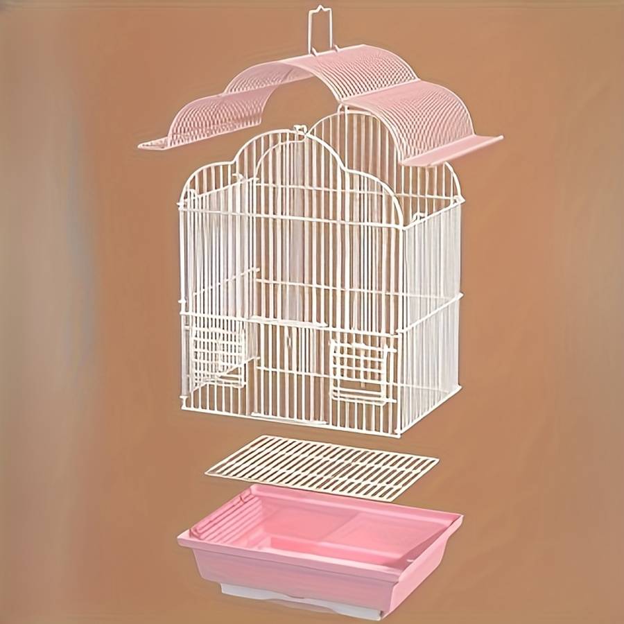 Birdcage Color Pink Birdcage  Entry Level 6 Piece Set  Acid Washing Counter Rust Process
