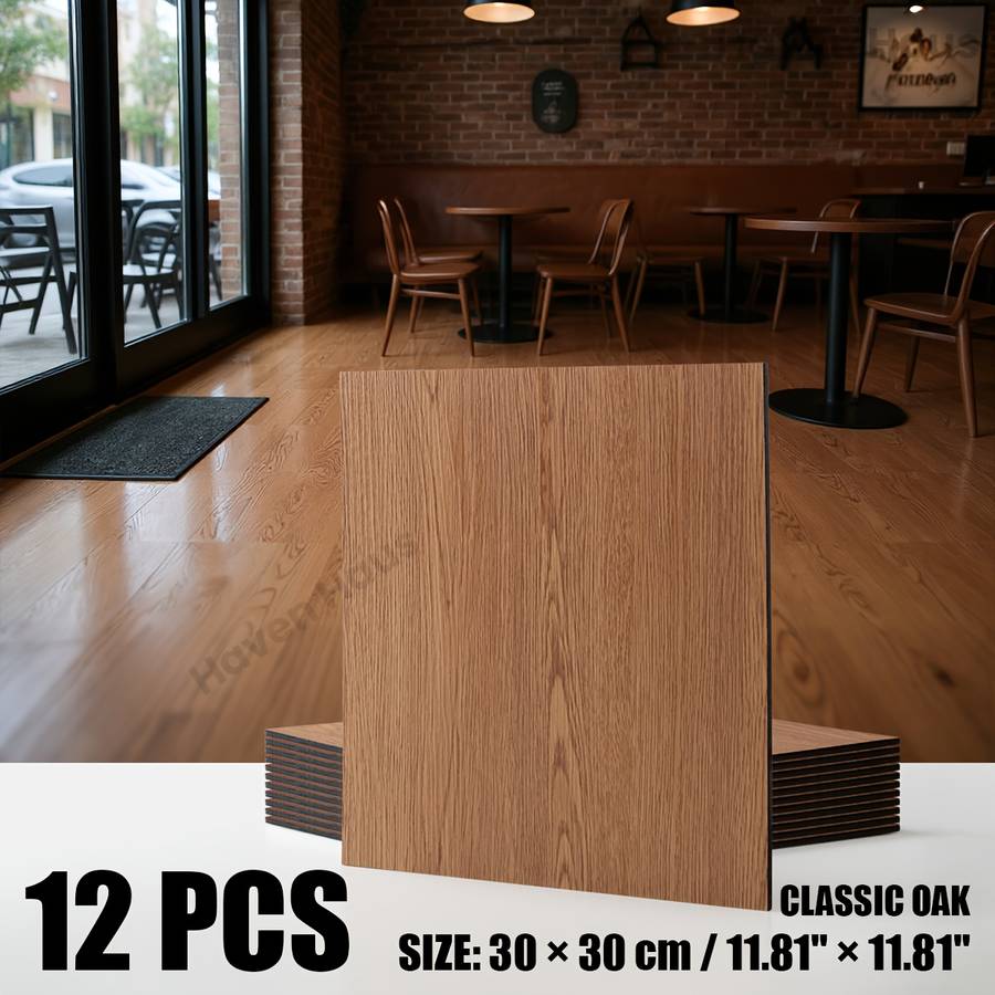 Self Adhesive Floor Stickers Classic Oak 12Pcs