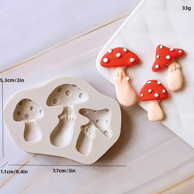 Suitable For Baking Molds Color Grey Model Three In A Row Mushrooms