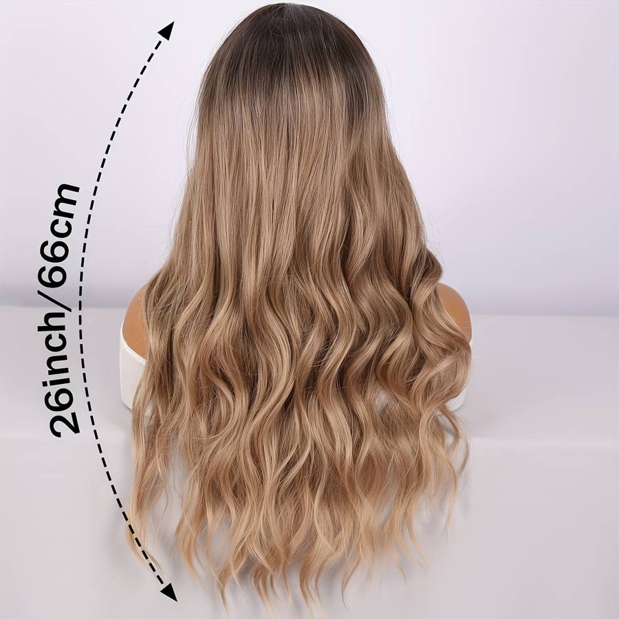 Women S Wigs Brownyellow Gradient Hair Length66.04Cm