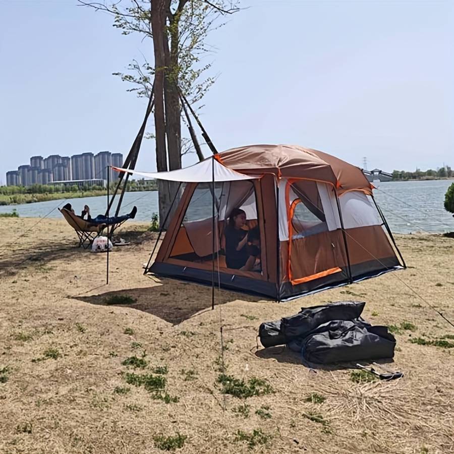 Camping Tent Heavy Duty Spacious Tent People Easy Setup Frame Outdoor Tent H 1 4