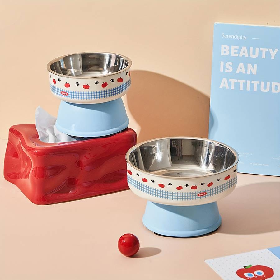 Pet Supplies Color Red Large Size Stainless Steel Bowl