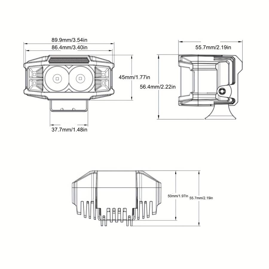 Car Lights Model 2Pcs With Amber Angel Eyes