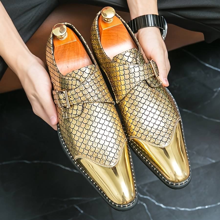 Mens Leather Shoes Color Silvery Sizeuk 5