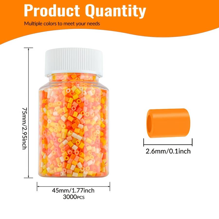Perler Bead Set Bottle Orange Yellow A5 3K