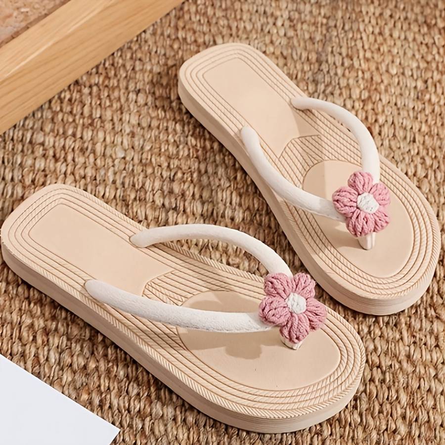 Ladies Summer Flip Flops Black+Red Uk 6