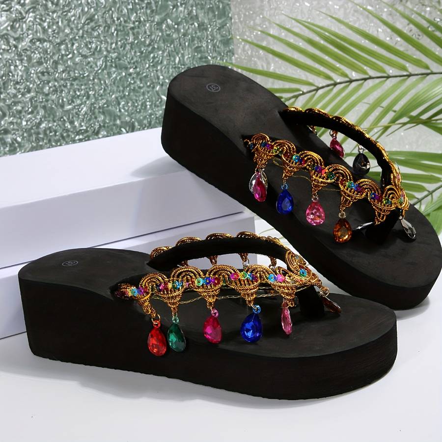 Ladies Summer Flip Flops Black Uk 4