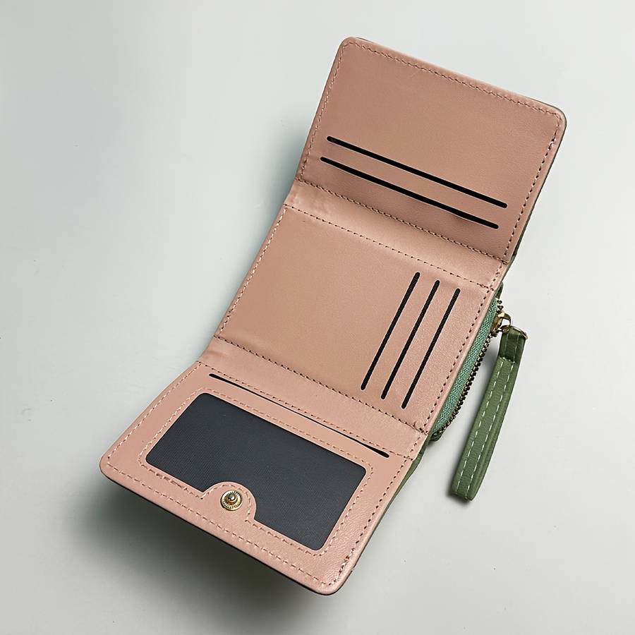1pc Compact Women'S Wallet with a Short Zipper Featuring Three Folds And Ample Space Designed wit