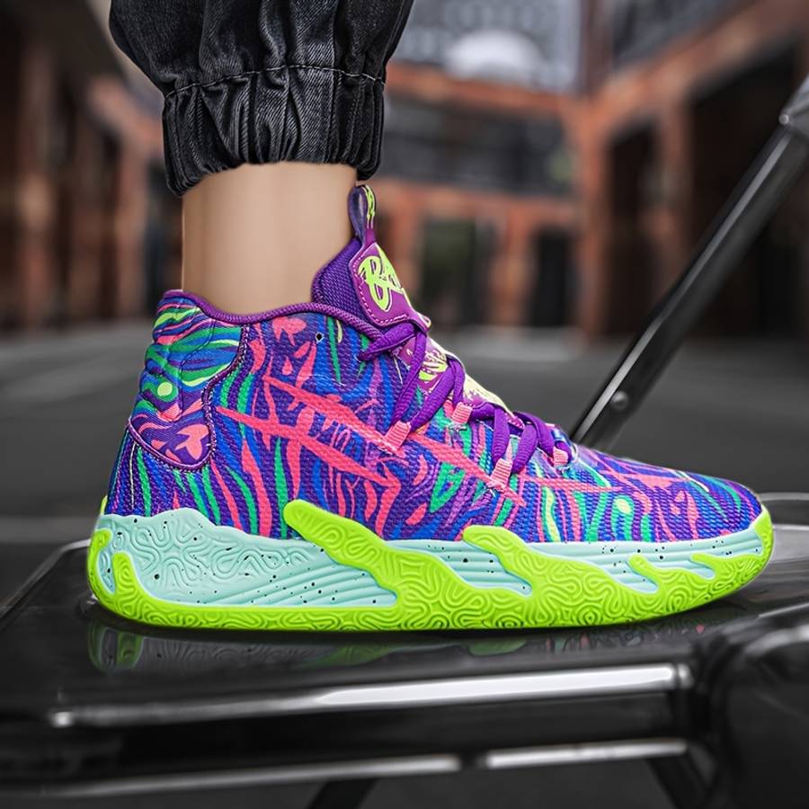 Basketball Shoes Color Purple Green Sizeuk 7