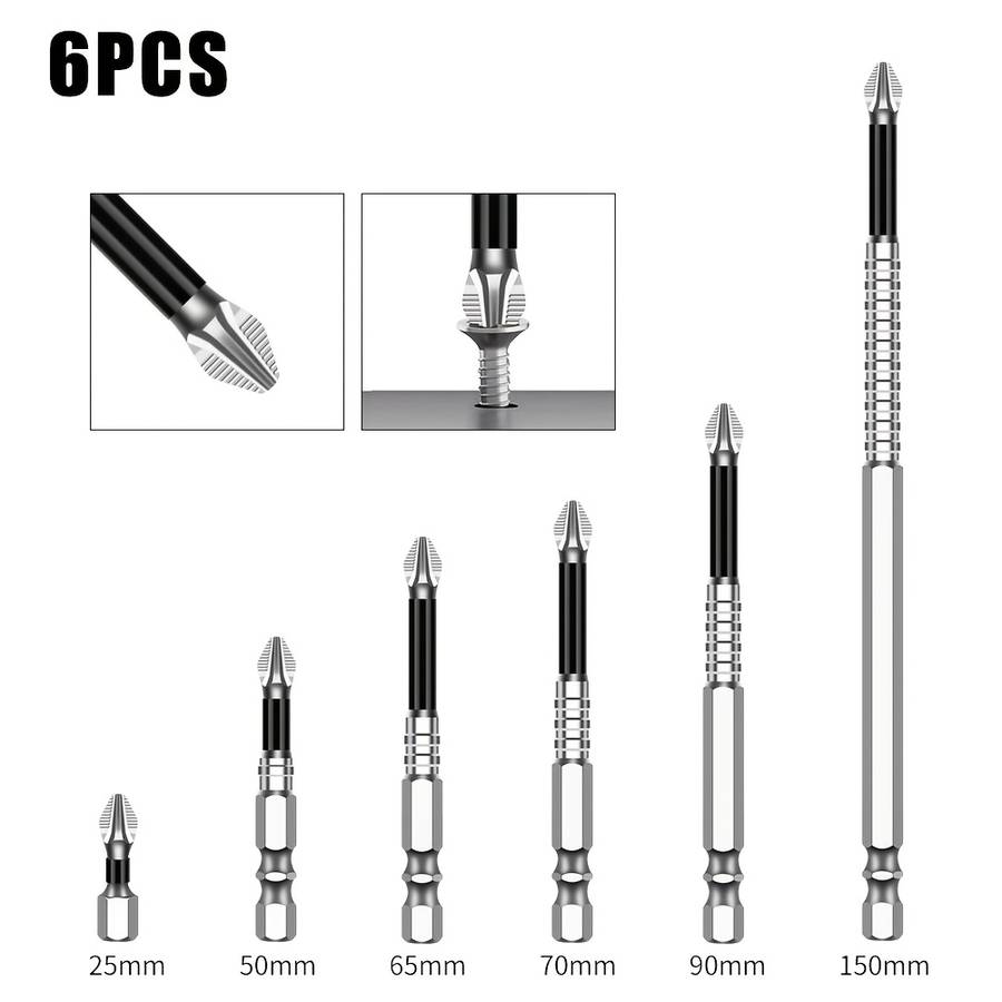 Screwdriver Bit Tool Set Model 6Pcs 25 Add  50 Add  65 Add  70 Add  90 Add  150L