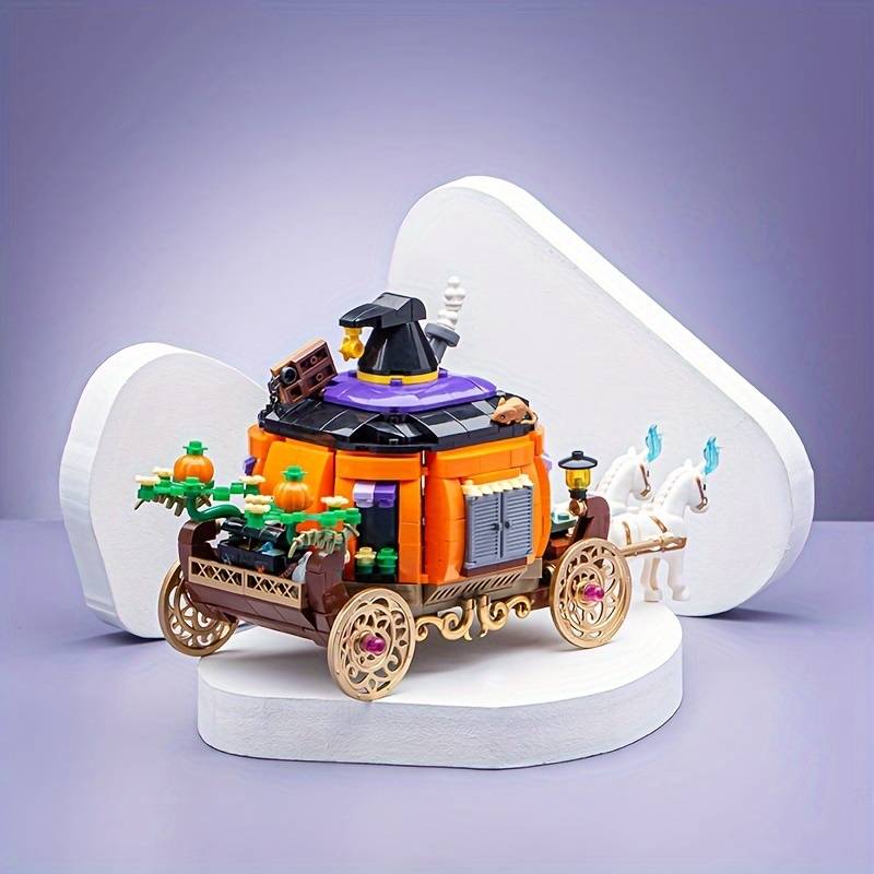 Building Toy Architectural Model Toy Set Style Halloween Pumpkin Carriage