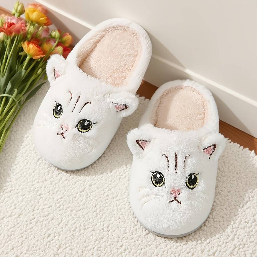 Cotton Slippers Color White Cat Sizeuk 3.5-4