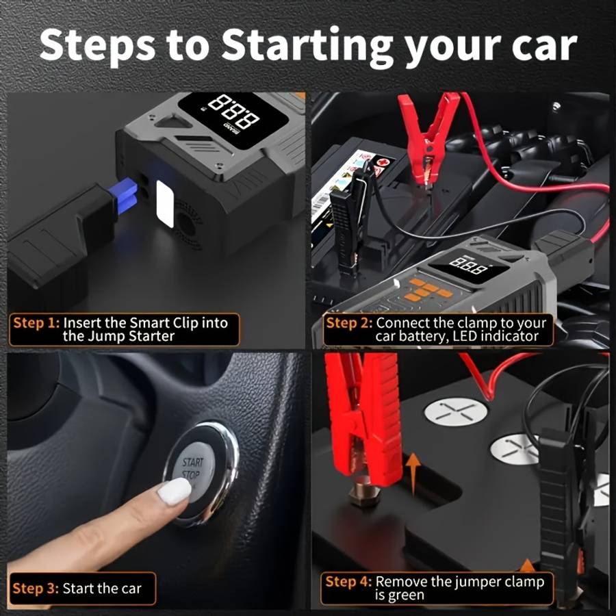 Ultra Durable Efficient Ergonomic Car Jump Starter Kit For Emergency Kit