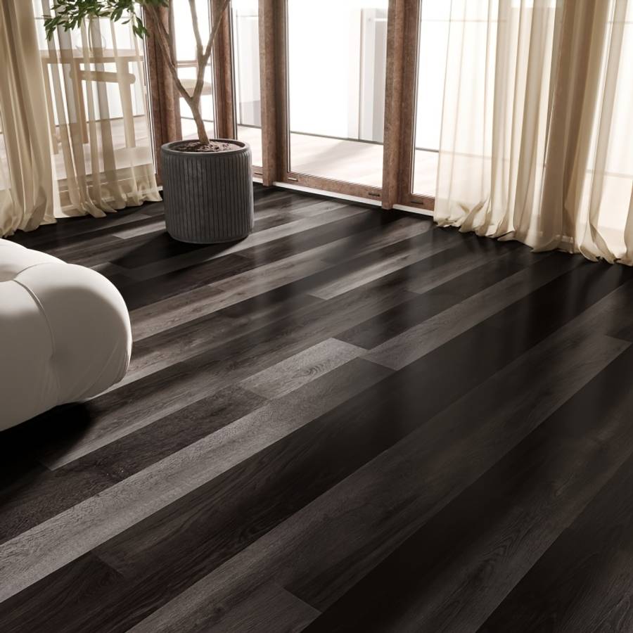 Self Adhesive Floor Stickers Dark Walnut Grain 2 Rolls Covers 2.4 Square Meters