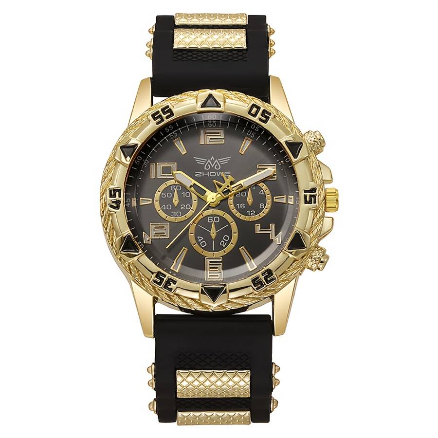 6Pcs Men Fashionable Quartz Watch Set With Wallet Glasses Pen Ambient